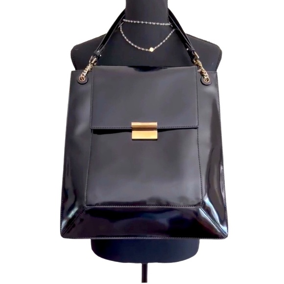 JASON WU ~ Black patent leather Authenticated luxury handbag with gold hardware - Picture 5 of 12